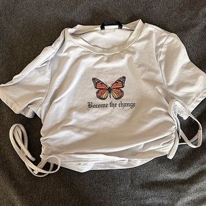 Shein Tie Butterfly Crop Top